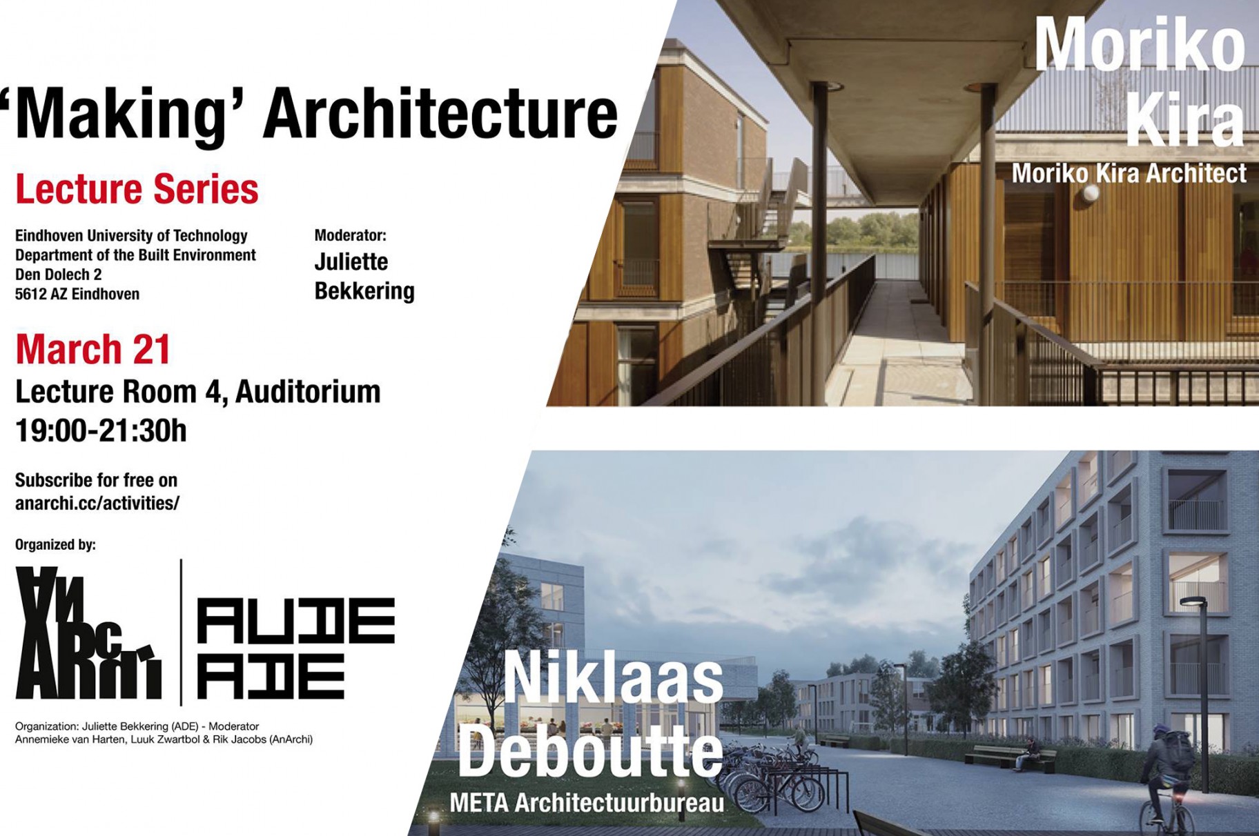 Niklaas Deboutte geeft lezing 'Making Architecture' bij TU Eindhoven